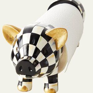 Mackenzie-Childs Courtly Check Pig Paper Towel Holder NWOT